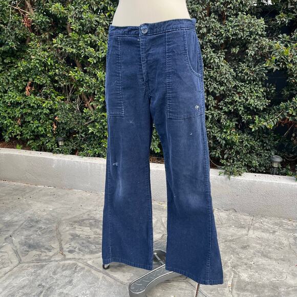 Vintage 1980s OP Ocean Pacific Wide Leg Corduroy Blue Pants Unisex Surfer - Picture 13 of 13